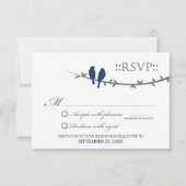 Carte RSVP Inséparable (bleu marine et blanc) (Devant)