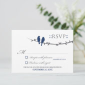 Carte RSVP Inséparable (bleu marine et blanc) (Debout devant)