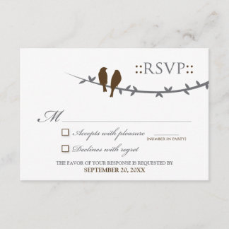 Carte RSVP Inséparable (chocolat et blanc)