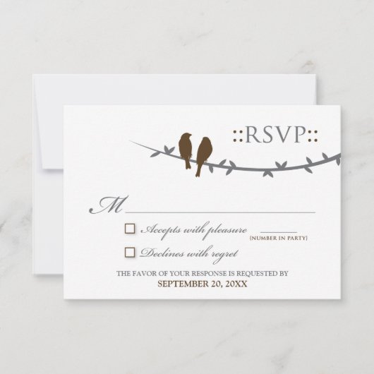 Carte RSVP Inséparable (chocolat et blanc) (Devant)