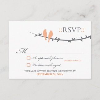Carte RSVP Inséparable (corail et blanc)