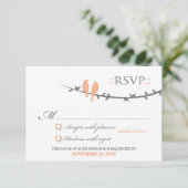 Carte RSVP Inséparable (corail et blanc) (Debout devant)