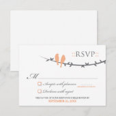 Carte RSVP Inséparable (corail et blanc) (Devant / Derrière)