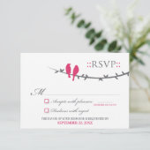 Carte RSVP Inséparable (fuchsia & blanc) (Debout devant)