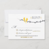 Carte RSVP Inséparable (jaune et blanc) (Devant)