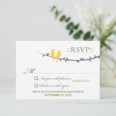 Carte RSVP Inséparable (jaune et blanc) (Debout devant)
