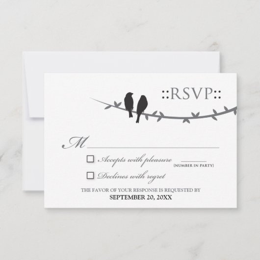 Carte RSVP Inséparable (noir et blanc) (Devant)