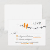 Carte RSVP Inséparable (orange et blanc) (Devant / Derrière)