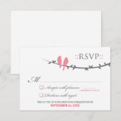 Carte RSVP Inséparable (rose et blanc) (Devant / Derrière)