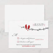 Carte RSVP Inséparable (rouge et blanc) (Devant / Derrière)