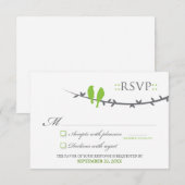 Carte RSVP Inséparable (vert et blanc citron) (Devant / Derrière)