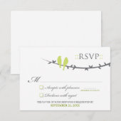 Carte RSVP Inséparable (vert et blanc citron) (Devant / Derrière)