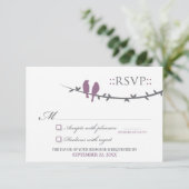 Carte RSVP Inséparable (violet et blanc) (Debout devant)