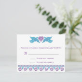 Carte RSVP Inséparable - violet et bleu (Debout devant)