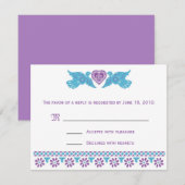 Carte RSVP Inséparable - violet et bleu (Devant / Derrière)