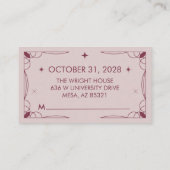 Carte RSVP inspirée de Tarot rose (Dos)