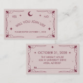 Carte RSVP inspirée de Tarot rose (Devant / Derrière)