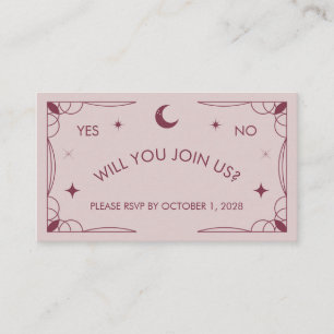 Carte RSVP inspirée de Tarot rose
