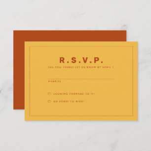 Carte RSVP inspirée de Wes Anderson orange et jaun