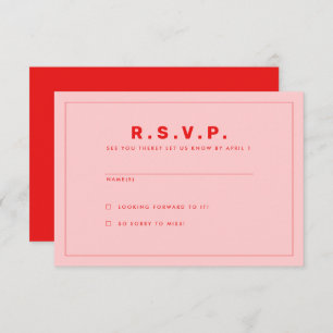 Carte RSVP inspirée par Hot Red et Rose Wes Anders