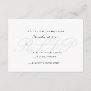 Carte RSVP Invitation Basique (RSVP)-blanc