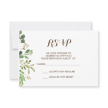 Carte RSVP Invitation de mariage avec cadre de ver