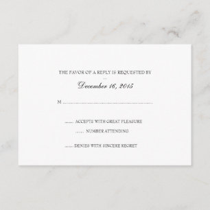 Carte RSVP Invitation Notions de base