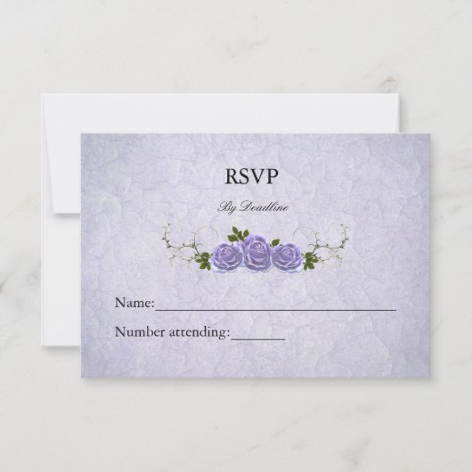 Carte RSVP Invitee Roses de lavande (Devant)