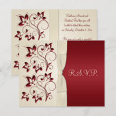 Carte RSVP ivoire et Claret (Devant / Derrière)
