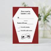 Carte RSVP ivoire II de café (rouge) (Debout devant)