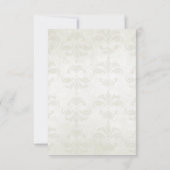 Carte RSVP Ivory Mariage damassé (Dos)