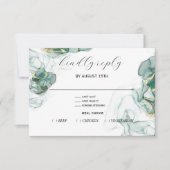 Carte RSVP Jade Green Onyx Liquide Encre D'Alcool (Devant)