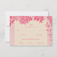 Carte Rsvp Japonaise Antique Cerisier Rose Fleur