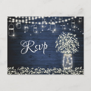 Carte RSVP Jar Mason Respiration Bébé avec choix d