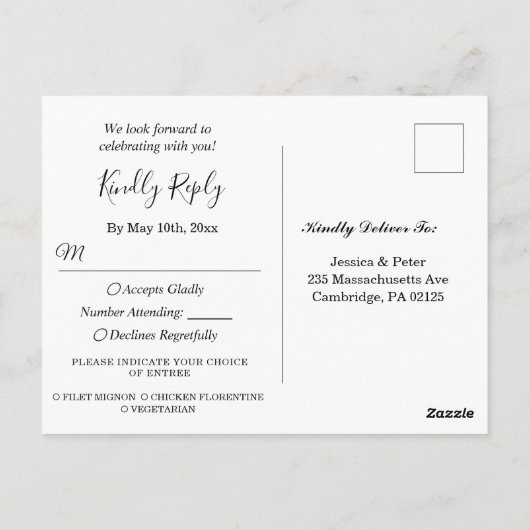 Carte RSVP Jar Mason Respiration Bébé avec choix d (Dos)