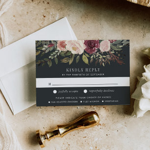 Carte RSVP Jardin Lune avec choix de repas