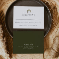 Carte RSVP JENNA Russe Aquarelle Pine Tree