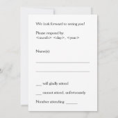 Carte "RSVP" Joueuse (Dos)