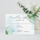 Carte RSVP Kelly Green Fluid Enk (Debout devant)