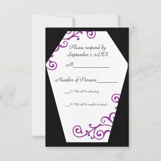 Carte RSVP Keranda Ivory (violet) (Devant)
