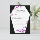 Carte RSVP Keranda Ivory (violet) (Debout devant)