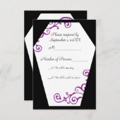 Carte RSVP Keranda Ivory (violet) (Devant / Derrière)