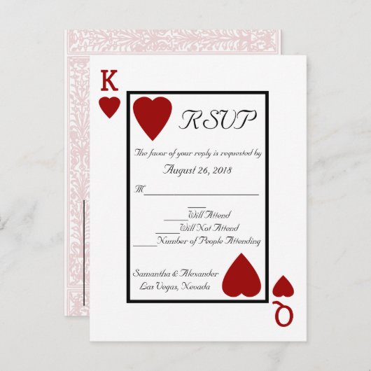 Carte RSVP King/Queen Reply Postcard (Devant / Derrière)