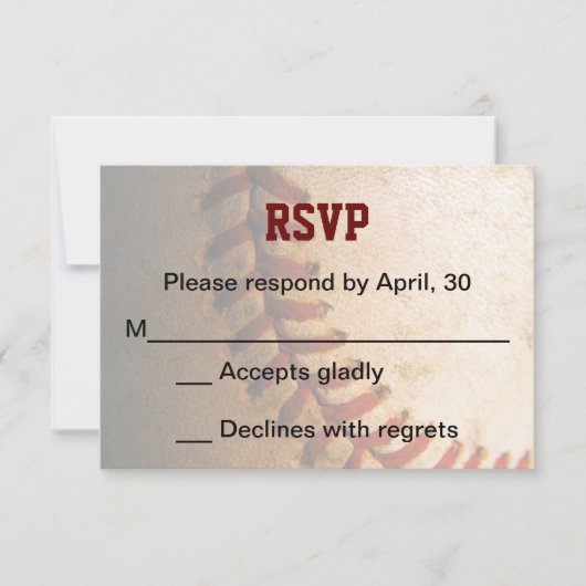 Carte RSVP KRW Custom Basball Bar Mitzvah (Devant)