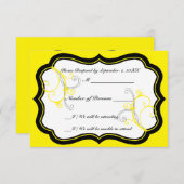 Carte RSVP Kurli-Q Ivory B (Jaune) (Devant / Derrière)
