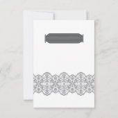 Carte RSVP Lace Dark Bow Damask (Dos)