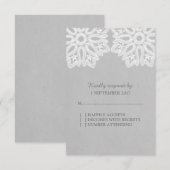 Carte RSVP Lace Gris Élégante (Devant / Derrière)