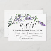 Carte RSVP Lavande et Eucalyptus (Devant / Derrière)