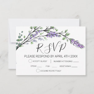 Carte RSVP Lavande et Eucalyptus