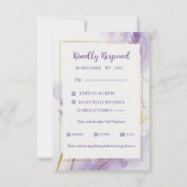 Carte RSVP Lavender Golden Watercolor Florale (Dos)